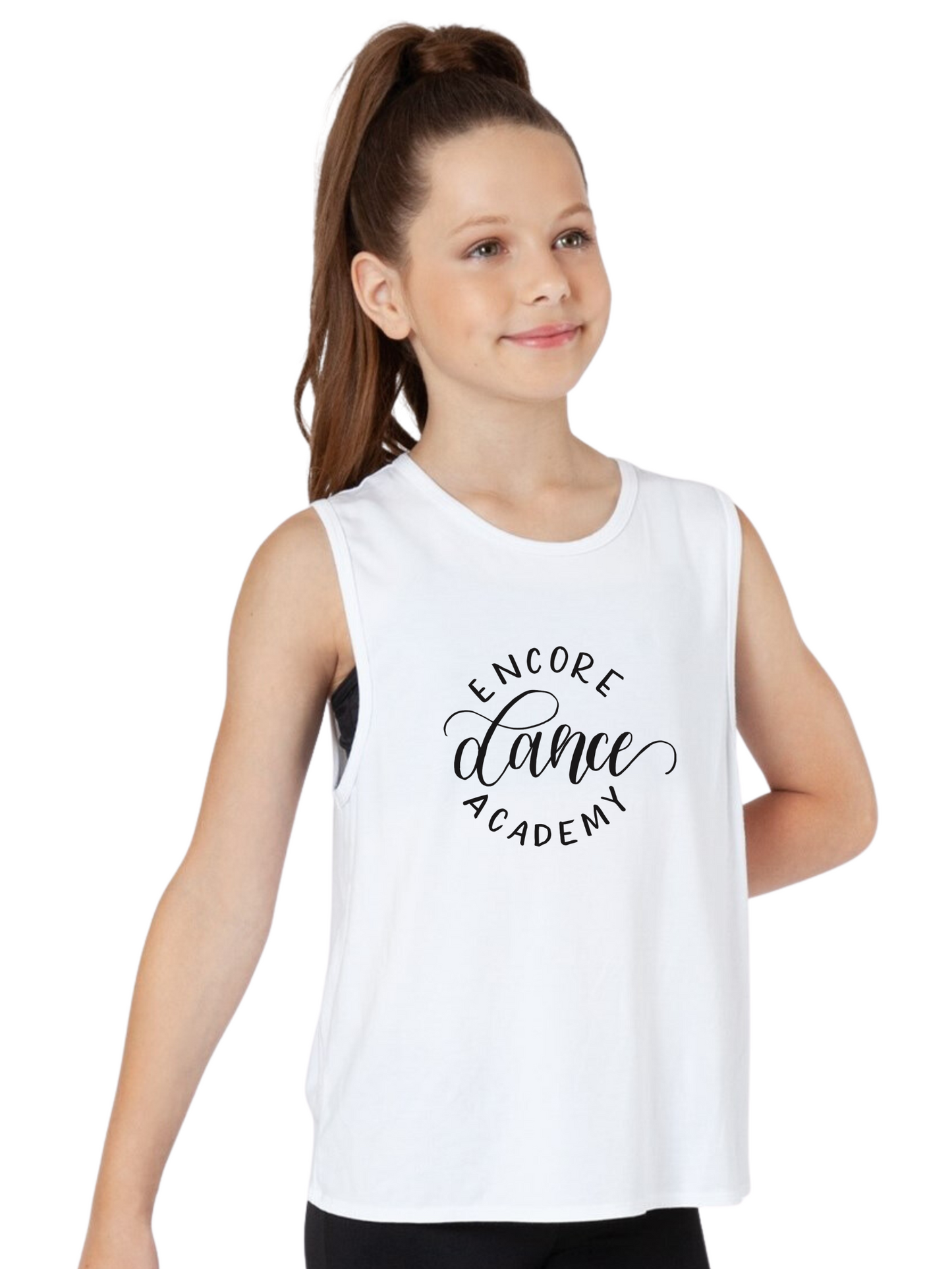 White Logo Bow Back Tank