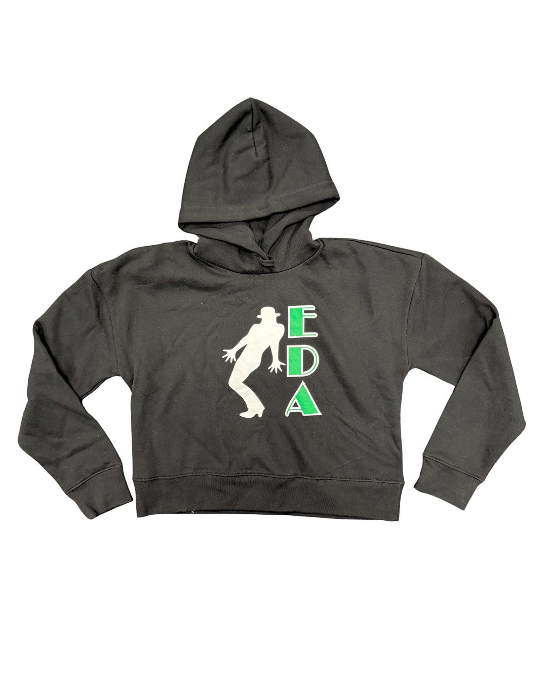 Black EDA Adult Crop Hooded Sweatshirt