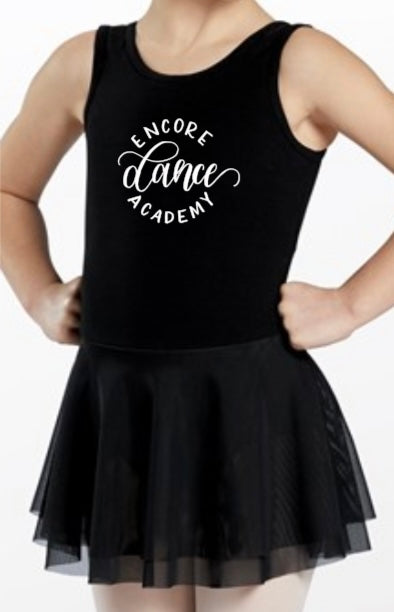 Leotard with Attached Black Skirt
