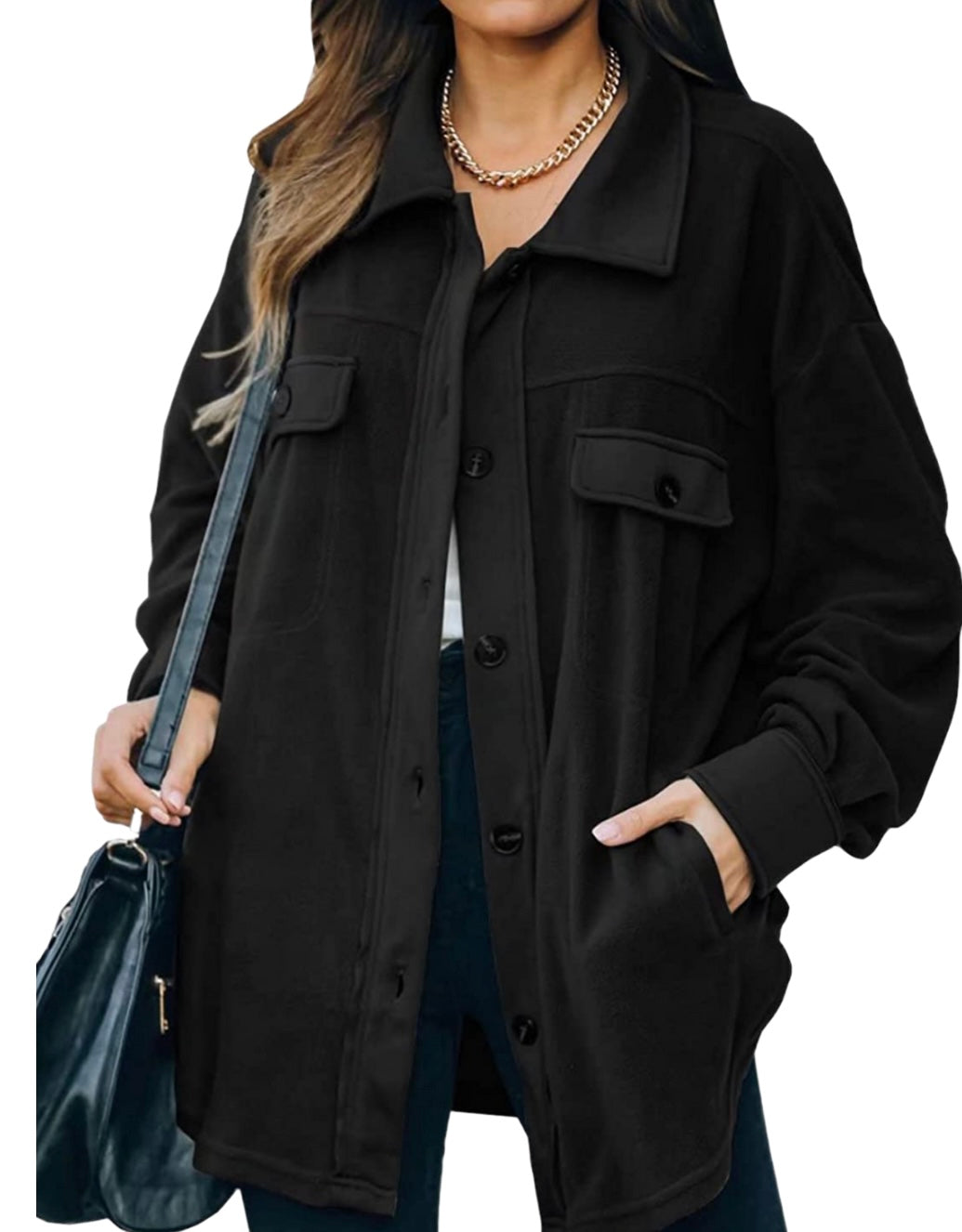 Adult Black Shacket