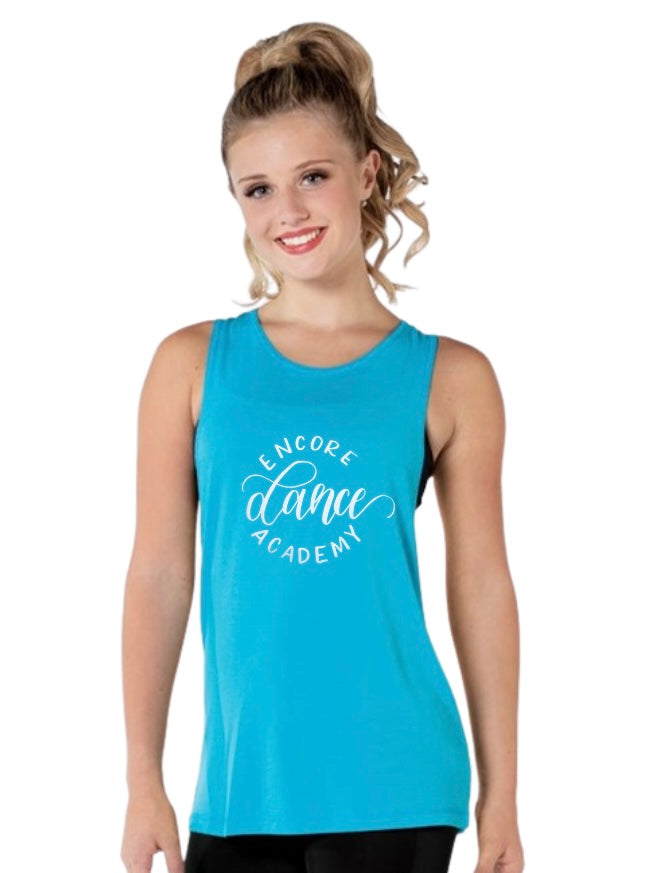 Turquoise Logo Bow Back Tank