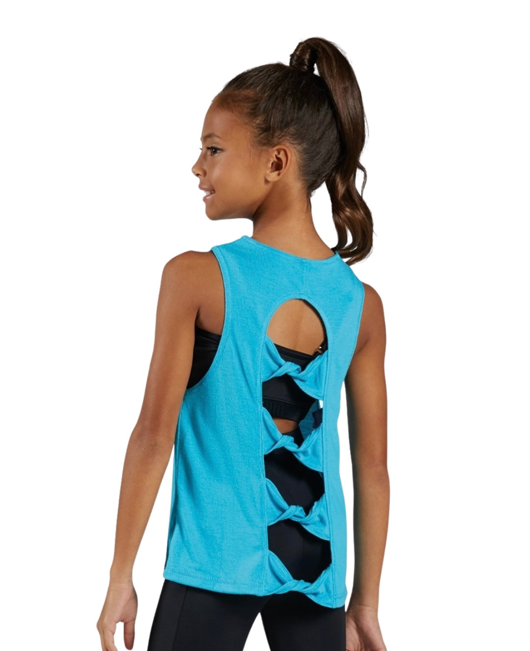 Turquoise Logo Bow Back Tank