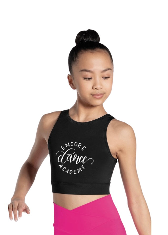 Black Logo Ladder Back Dance Top