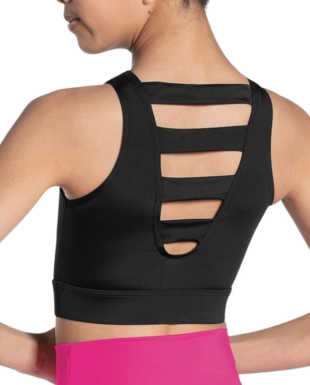 Black Logo Ladder Back Dance Top