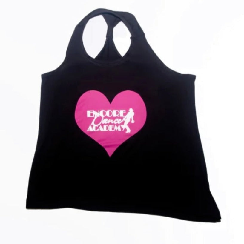 Black Pink Heart Tank
