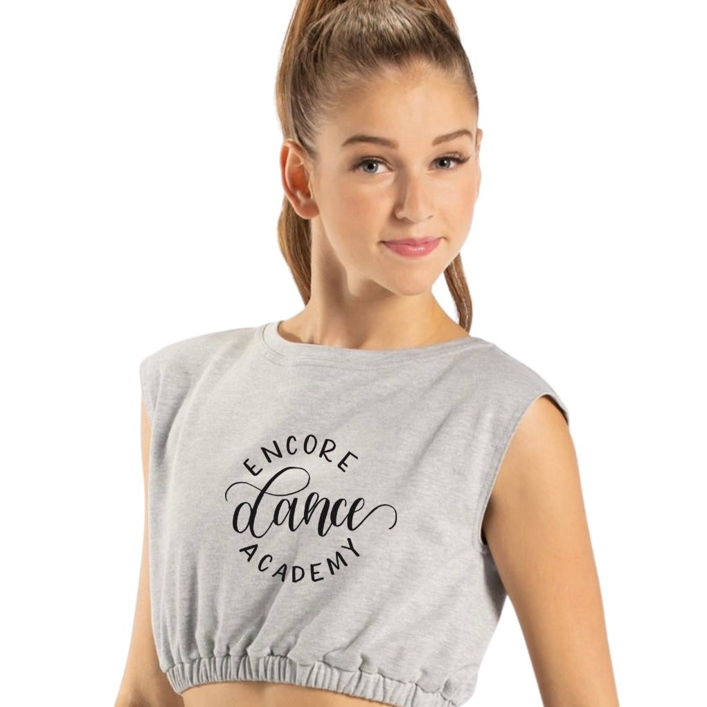 Gray Logo Bubble Crop Top