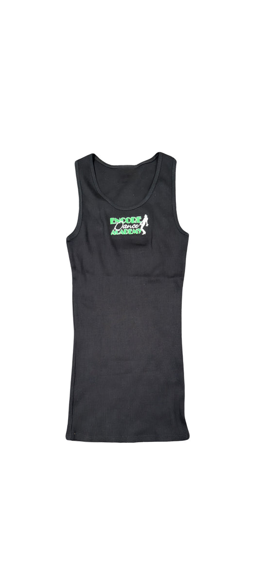 Black Ribbed Logo Tank