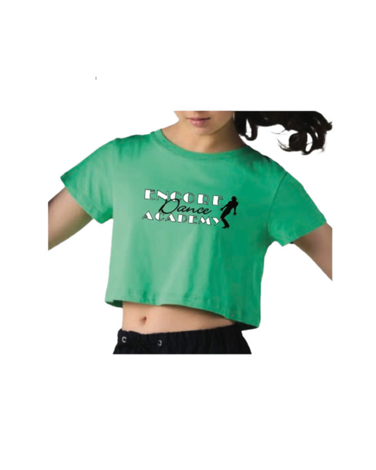 Green Boxy Logo Crop Top