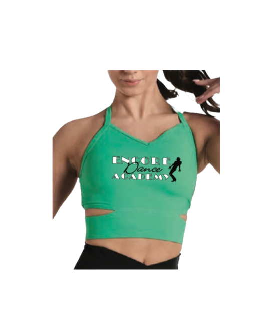 Green Cutout Logo Crop Top